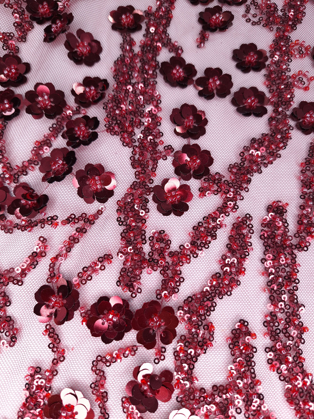 Tul bordado color vino H091 — Palacio Glamour