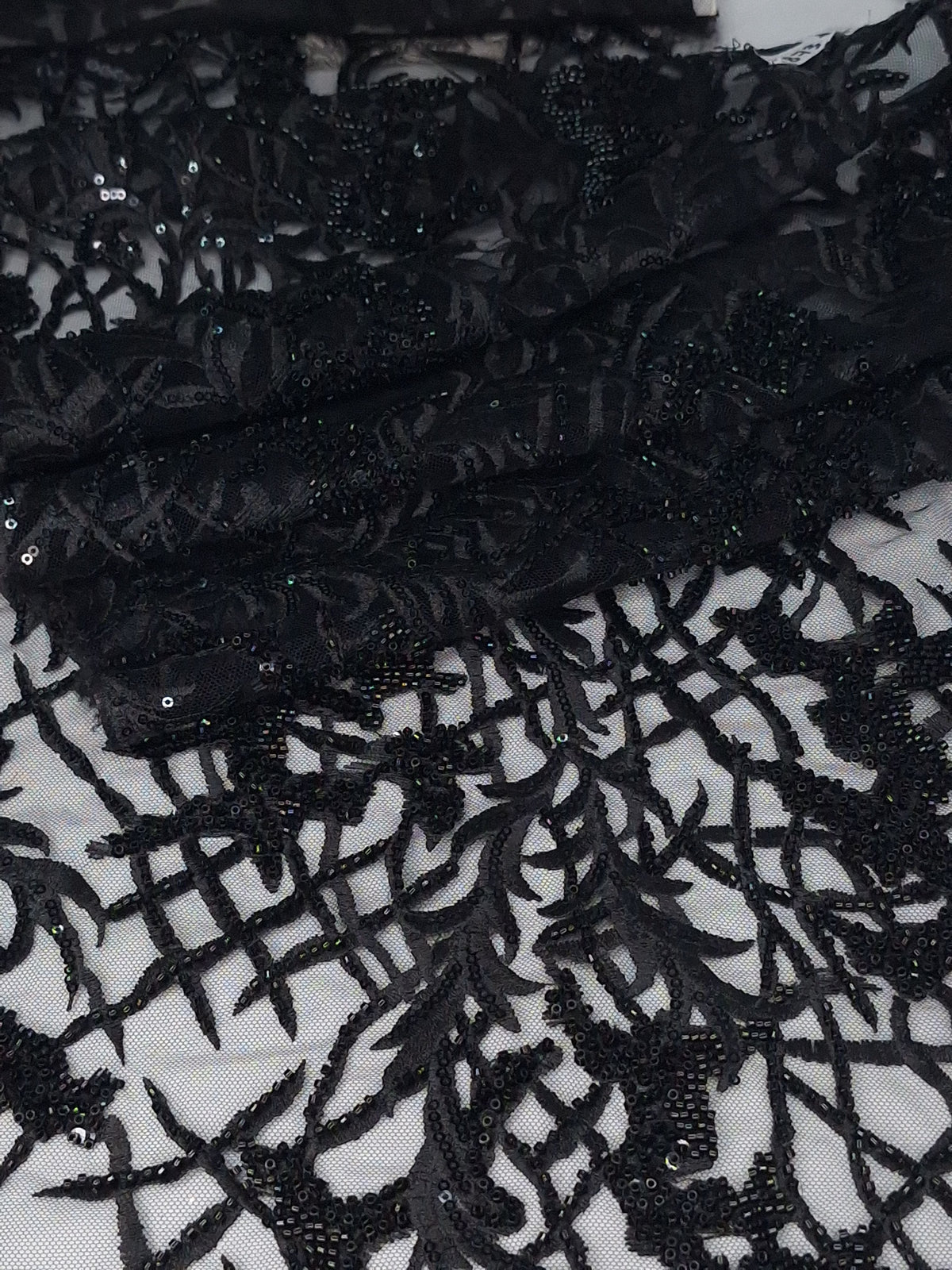 Tul bordado color negro A873 — Palacio Glamour