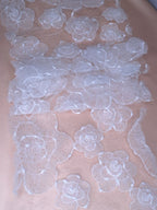 Tul bordado color hueso H042 — Palacio Glamour