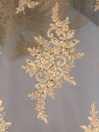 Tul bordado color oro A948 — Palacio Glamour