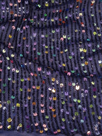 Tul bordado color azul marino H078 — Palacio Glamour