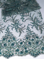 Tul bordado color esmeralda GR15 — Palacio Glamour