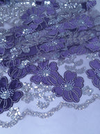 Tul bordado color lila H234 — Palacio Glamour