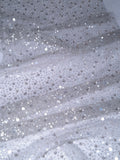 Tul bordado color plata A985 — Palacio Glamour