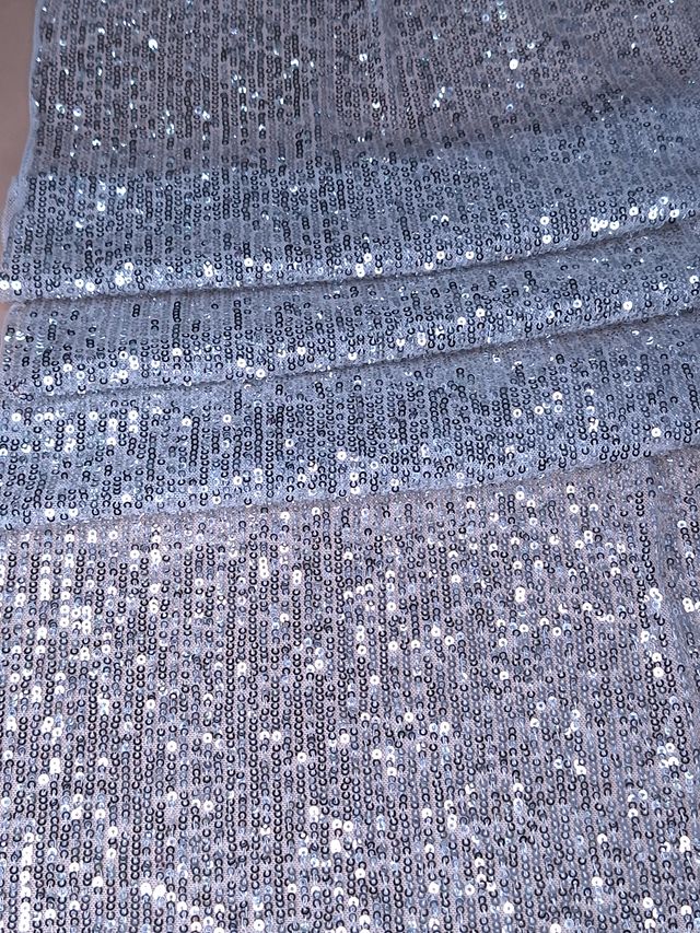 Tul bordado color plata A913 — Palacio Glamour