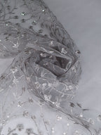 Tul bordado color plata H080 — Palacio Glamour