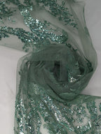 Tul bordado color verde H096 — Palacio Glamour