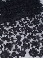 Tul bordado color negro A615 — Palacio Glamour