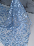 Tul bordado color cielo H038 — Palacio Glamour