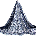 Tul bordado color azul marino A630 — Palacio Glamour