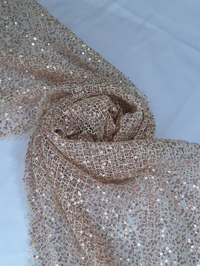 Tul bordado color oro A830 — Palacio Glamour