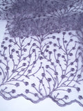 Tul bordado Floral y Lentejuela Color Malva H080 — Palacio Glamour