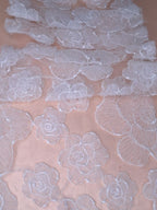 Tul bordado color blanco H042 — Palacio Glamour