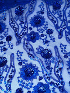 Tul bordado color azul rey H104 — Palacio Glamour