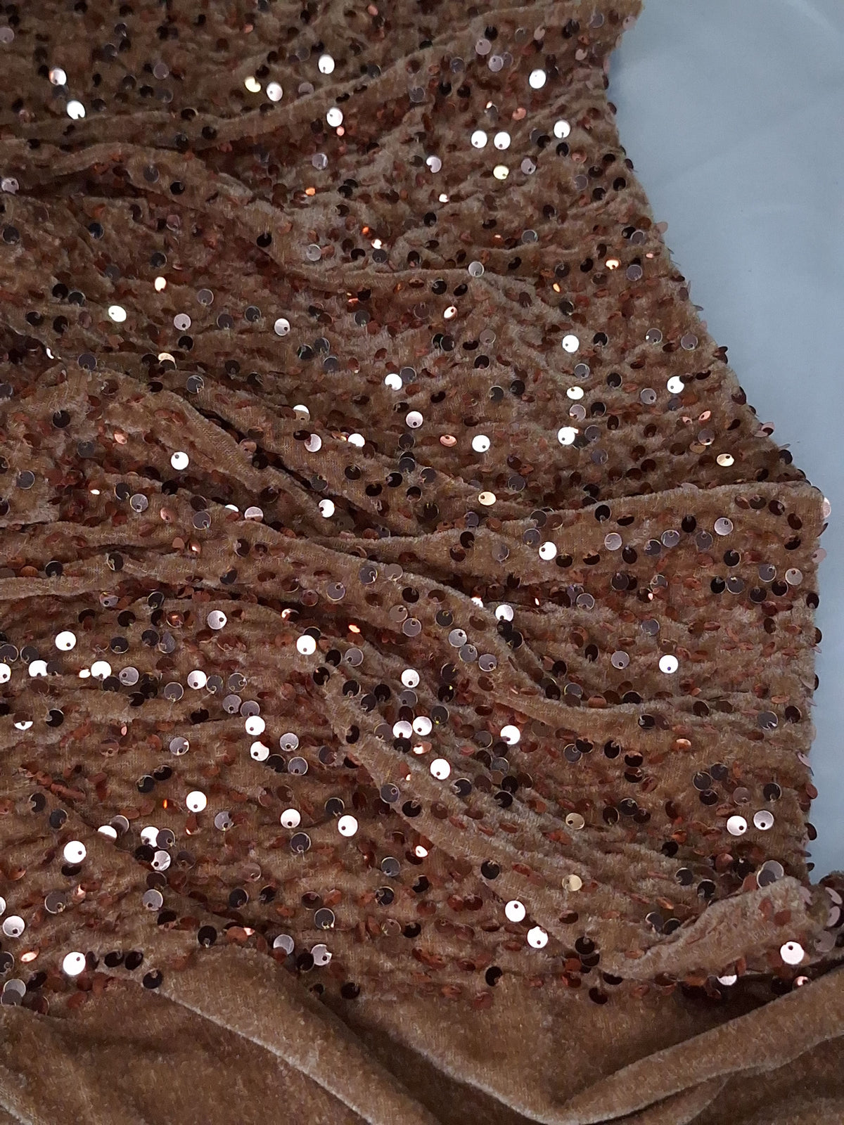 Tul bordado color cobre A789 — Palacio Glamour