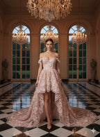 Tul bordado color rosa A862 — Palacio Glamour