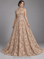 Tul bordado color nude A892 — Palacio Glamour