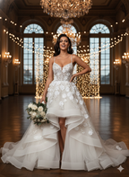 Tul bordado color blanco H147 — Palacio Glamour